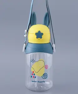Fab N Funky Sipper Bottle with Adjustable Strap Bunny Theme Blue & Yellow- 750 ml
