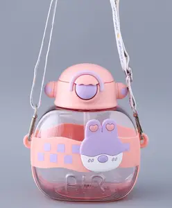 Fab N Funky Sipper Bottle with Strap & Bunny Applique Pink- 850 ml