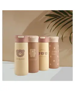 Elecart Hot and Cold-Water Bottle BPA Free Double Walled Vacuum Insulated Stainless Steel Cartoon Print Water Bottle - 350 ml (Color May Vary)