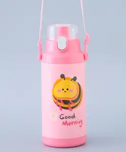 Fab N Funky Sipper Bottle with Strap Pink - 400 ml (Print May Vary)