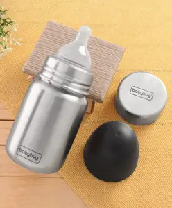 Babyhug Sterilizable Steel Feeding Bottle - 240 ml