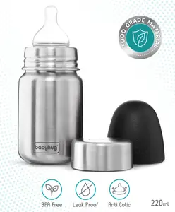 Babyhug Sterilizable Steel Feeding Bottle - 240 ml