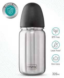 Babyhug Sterilizable Steel Feeding Bottle- 320 ml