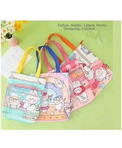 Crackles Cute Cartoon Multi Purpose School File Folder Document Bag Student Tuition Bag for Boys Girls Notebook Tote Bag Cartoon Printed Folder Stationery for kids Random Color and Print pack of 1