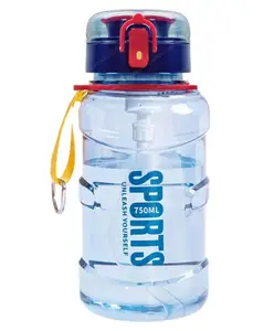 FunBlast Stylish Water Bottle with Straw & Sipper Blue- 750 ml