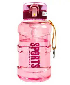 FunBlast Stylish Water Bottle with Straw & Sipper Pink - 750 ml