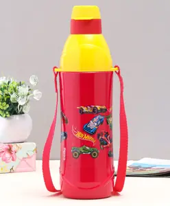 Cello Puro Junior Water Bottle Hot Wheels Print Red - 400 ml