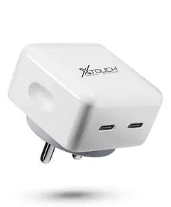 XTOUCH 40 W PD 3 A Dual Port Mobile Charger with Detachable Cable -White