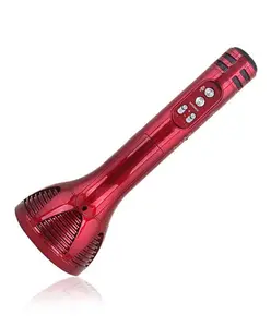 Zyamalox Multi-Function Handheld Wireless Singing Microphone: Bluetooth Karaoke Mic with Speaker for All Smartphones (Red)