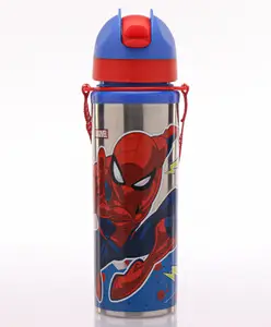 Marvel By SKI Steel Lock & Seal Lunch Box with Spiderman Print (Color and Print may vary)