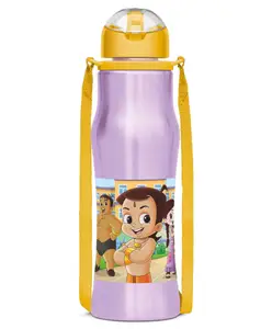 Milton Sipmate 650 Chhota Bheem Stainless Steel Leak Proof Kids Sipper Water Bottle, 600 ml, Purple