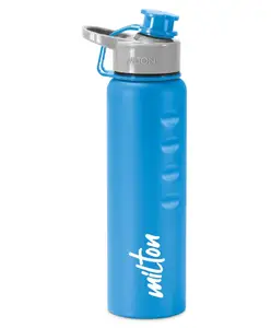 Milton Gripper 1000 Stainless Steel Easy Grip Leak Proof Water Bottle, 920 ml, Blue