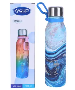 YOUP Stainless Steel Water Bottle for Office Gym Travel School Dance Home Refrigerator Water Bottle For Adults Kids Girls Boys YPF 1006-1000 ml