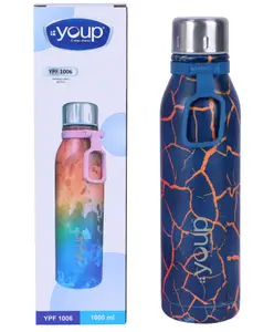 YOUP Stainless Steel Water Bottle for Office Gym Travel School Dance Home Refrigerator Water Bottle For Adults Kids Girls Boys YPF 1006-1000 ml