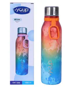 YOUP Stainless Steel Water Bottle for Office Gym Travel School Dance Home Refrigerator Water Bottle For Adults Kids Girls Boys YPF 1006-1000 ml