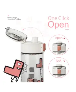 SCHOOLISH 400ML Kids Water Drinking Bottle for School- Cute Tetris Bottle Tritan BPA Free, Wide Mouth, Auto Flip Cap, Secure Lock, Easy Open, Lightweight, Leak-Proof Water Bottle for Girls & Boys - PACK OF 1 - COLOR MAY VARY