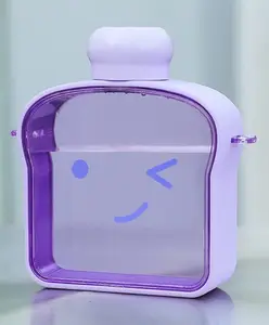 SCHOOLISH 400ml Creative Bottle Reusable Portable Leakproof Water Bottle with Adjustable Shoulder Strap for Beautiful Girls and Students - PACK OF 1 - COLOR MAY VARY