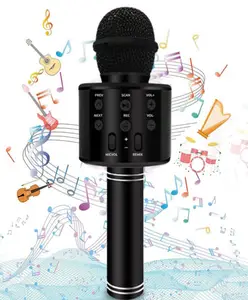 BitFeex WS-858 Wireless Bluetooth Handheld Microphone Stand Karaoke Mic with Speaker Audio Recording-Multicolor