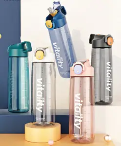 YAMAMA Tritan Vitality Design Water Bottle BPA-Free Sports Water Bottles for Kids And Adults 760 ml Color May Vary