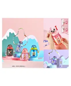 YAMAMA Beautiful Bear Design Water Bottle BPA-Free for Kids And Adults 600 ml Color May Vary