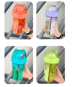 YAMAMA 2 Compartment Sipper Bottle BPA Free Drinking Bottle for Kids And Adults 420 ml Color May Vary