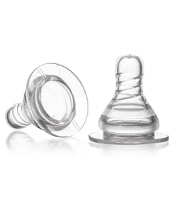 Babyhug Medium Flow Silicone Nipples Pack of 2 - Transparent