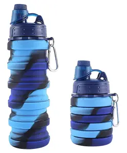 New Pinch Stylish Expandable Sipper Water Bottle Blue 500 ml