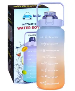FunBlast Motivational Water Bottle with Time Marker Multicolor