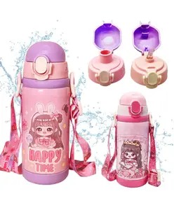 FunBlast Princess Theme Hot & Cold Water Bottle with Dual Cap Random Print - 450 ml