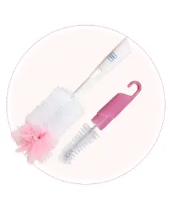 Mee Mee Thick Bristled Bottle & Nipple Cleaning Brush MM-3880 C (Colour May Vary)