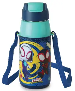 Cello Kidzbee Era Spiderman Web Warriors 3D Print Water Bottle Blue - 400 ml