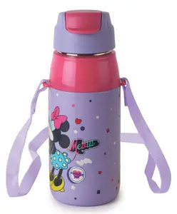 Cello Kidzbee Era Minnie Mouse Cuddle Buddies 3D Print Water Bottle Purple - 400 ml