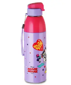 Cello Kidzbee Uranus Minnie Mouse Cuddle Buddies 3D Print Water Bottle Purple - 540 ml