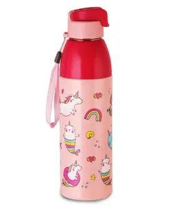 Cello Kidzbee Uranus Pink Parade 3D Print Water Bottle Pink - 540 ml (Colour & Print May Vary)