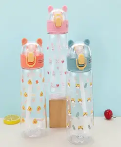 Kuber Industries Water Bottle for Kids | Printed Designs for KidsTransparent, Leak Proof, BPA Free | 550 ml