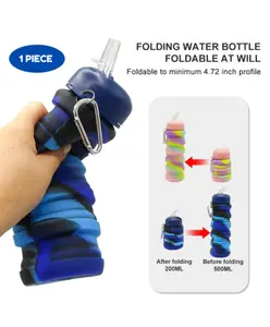 Puchku Foldable Water Bottle For Kids ( Pack of 1, Color May Vary)500 ml