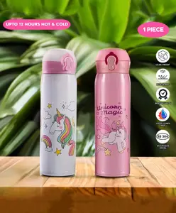 Puchku unicorn flask bottle for kids school girls (Pack of 1, Random Design - 500 ml