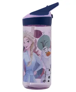 Disney by Gluman Gluman Disney Frozen Slurpy Water Bottle for Kids with Flip-Top Closure - 620ml