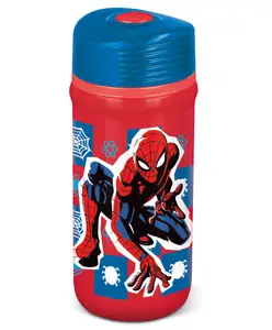 Disney by Gluman Gluman Disney Spiderman Twisty Water Bottle for Kids with Flip-Top Closure - 390ml