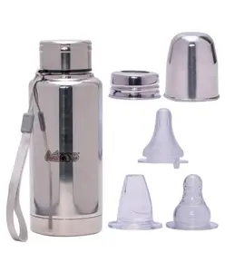 Adore Optimum Flow 3 Stage Multipurpose Double Wall Insulated Thermos Baby Feeding Bottle Set 300ml