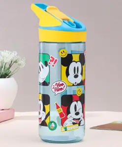 Disney by Gluman Mickey Slurpy Water Bottle with Flip-Top Closure - 620 ml-Plastic Water Bottle
