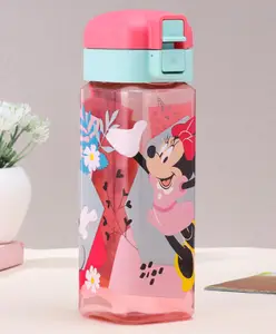 Disney by Gluman Minnie Swingy Water Bottle with Flip Top Closure - 550 ml-Plastic Water Bottle