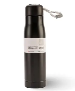 Paper Moon Leakproof Double Walled Vacuum Insulated Stainless Steel Water Thermosteel Bottle 500ml - Black