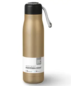 Paper Moon Leakproof Double Walled Vacuum Insulated Stainless Steel Water Thermosteel Bottle 700ml - Gold