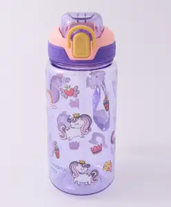 Fab N Funky Unicorn Print Leak Proof Sipper Bottle Purple - 600 ml