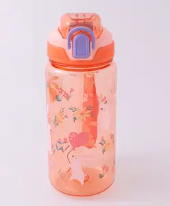 Fab N Funky Rabbit Print Leak Proof Sipper Bottle Orange - 600 ml