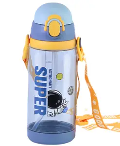 Attro Water Bottle with Hydration Tracker Super Astro Print Butter Space Blue- 600 ml