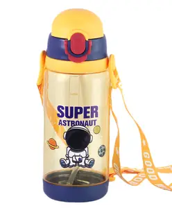 Attro Water Bottle with Hydration Tracker Super Astro Print Butter Yellow- 600 ml