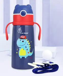 R for Rabbit Steebo Safari Premium Stainless Steel Water Sipper with Dino Print Blue - 500 ml