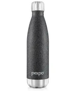PEXPO Electro 24 Hrs Hot & Cold ISI Certified Flask | Stainless Steel Water Bottle - 500ml Black | Thermoflask | Office Bottle | Workout | Travelling | Home | Adults & Kids